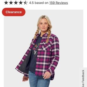 Duluth Trading Co. Flannel fleece insulated Plaid Button-Up jacket M